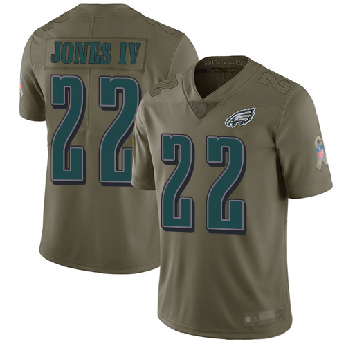 Men Philadelphia Eagles #22 Sidney Jones Limited Olive 2017 Salute to Service Football NFL Jersey